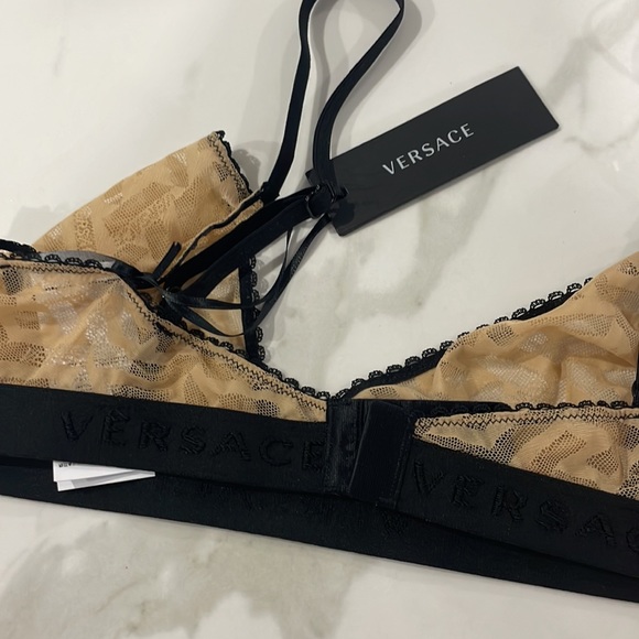 VERSACE UNDERWEAR Beige La Greca Bra - Picture 7 of 10